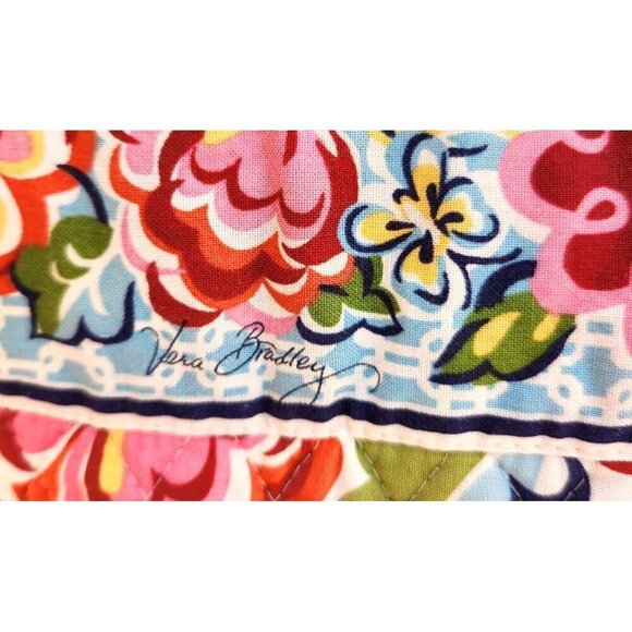 Vera Bradley Quilted Floral Tote Bag With Button Closure - Picture 4 of 14